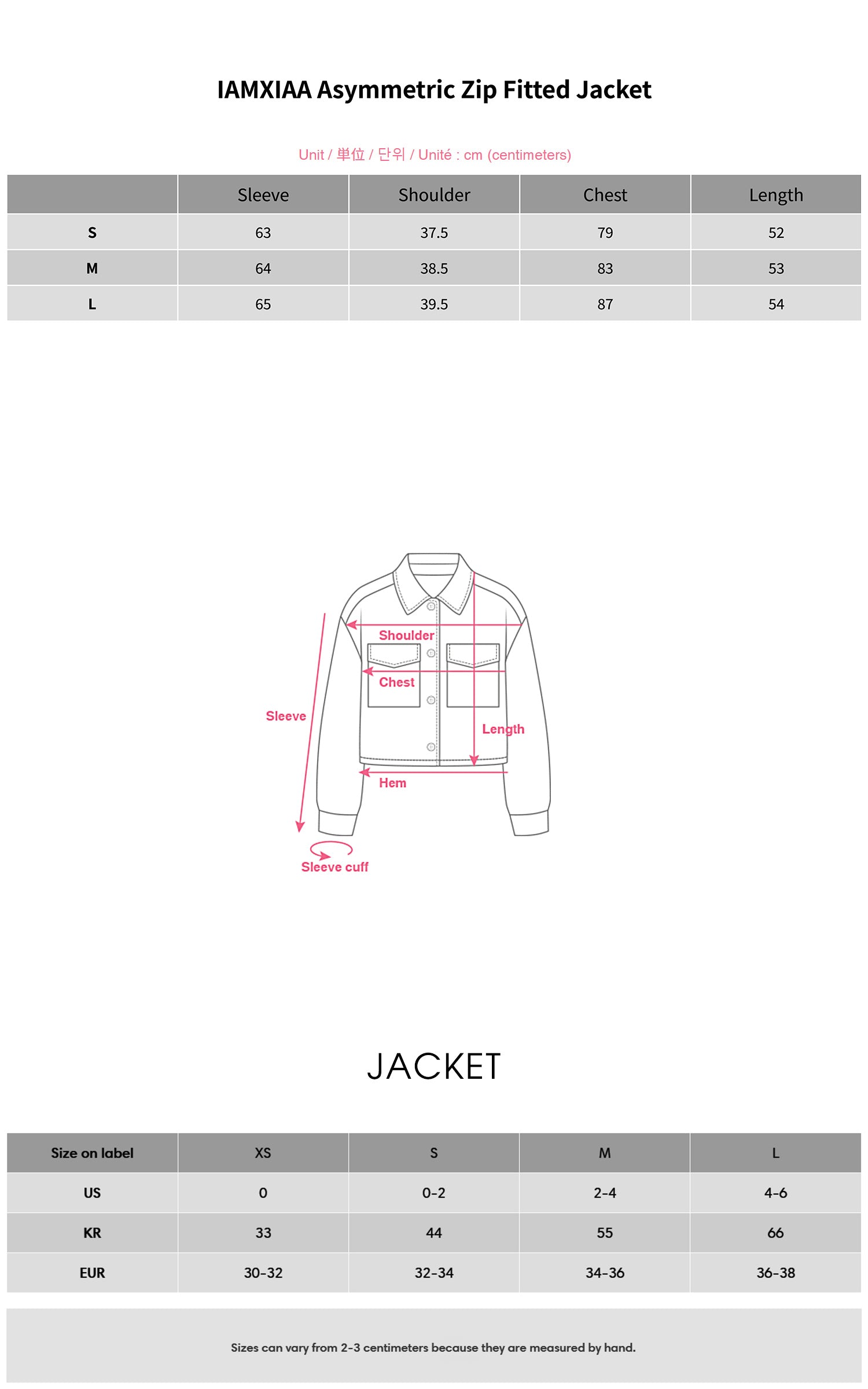 IAMXIAA Asymmetric Zip Fitted Jacket