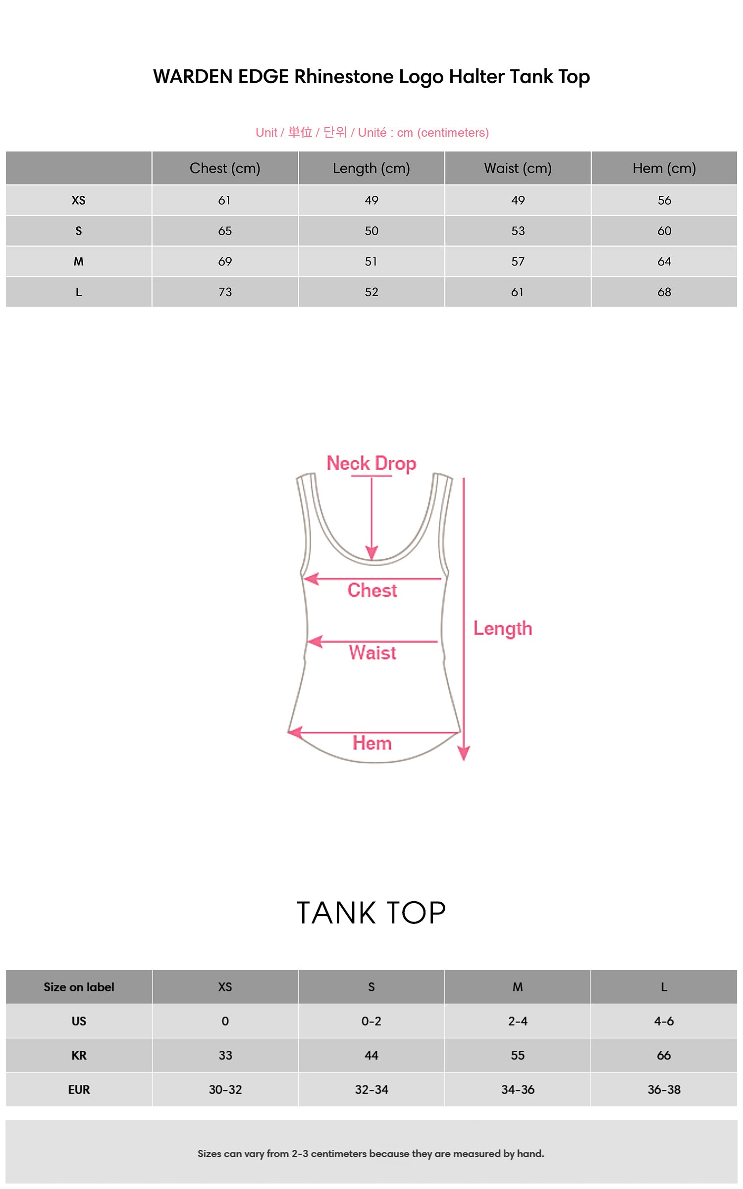 WARDEN EDGE Rhinestone Logo Halter Tank Top - PINKPARKS