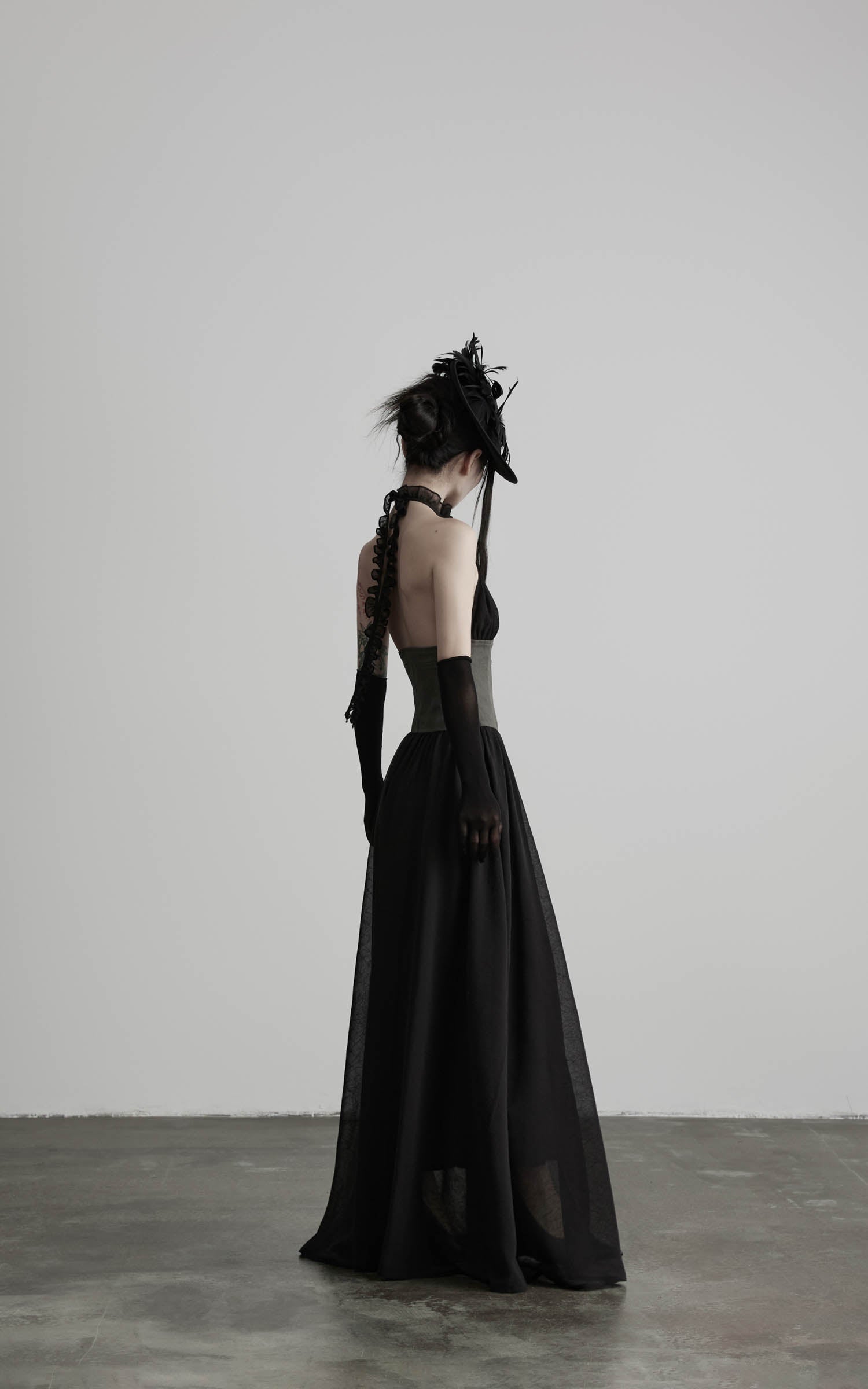 DOINDULGE Gathered Halter Corset Maxi Dress
