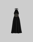 DOINDULGE Gathered Halter Corset Maxi Dress