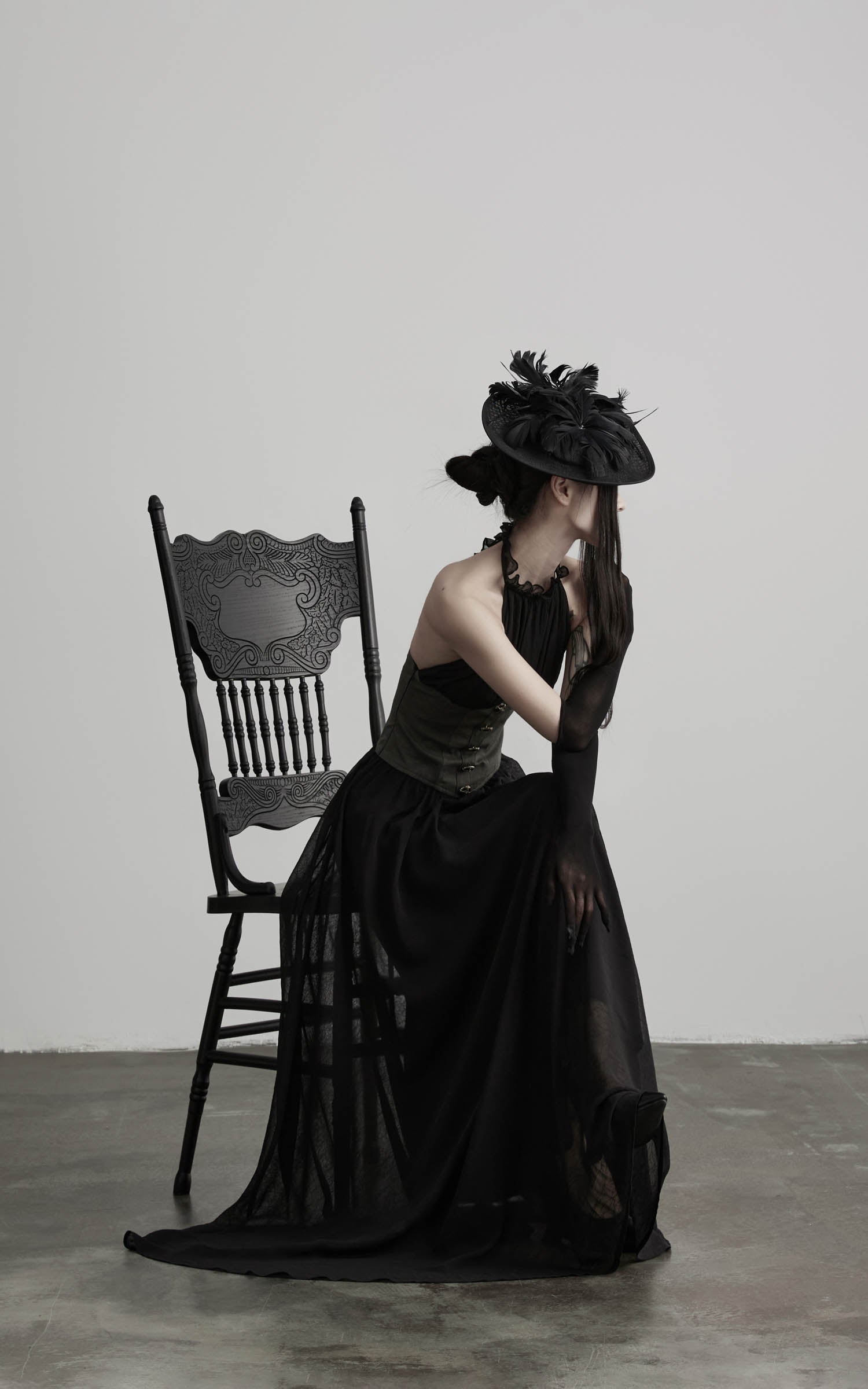 DOINDULGE Gathered Halter Corset Maxi Dress