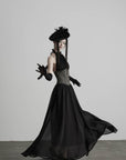 DOINDULGE Gathered Halter Corset Maxi Dress