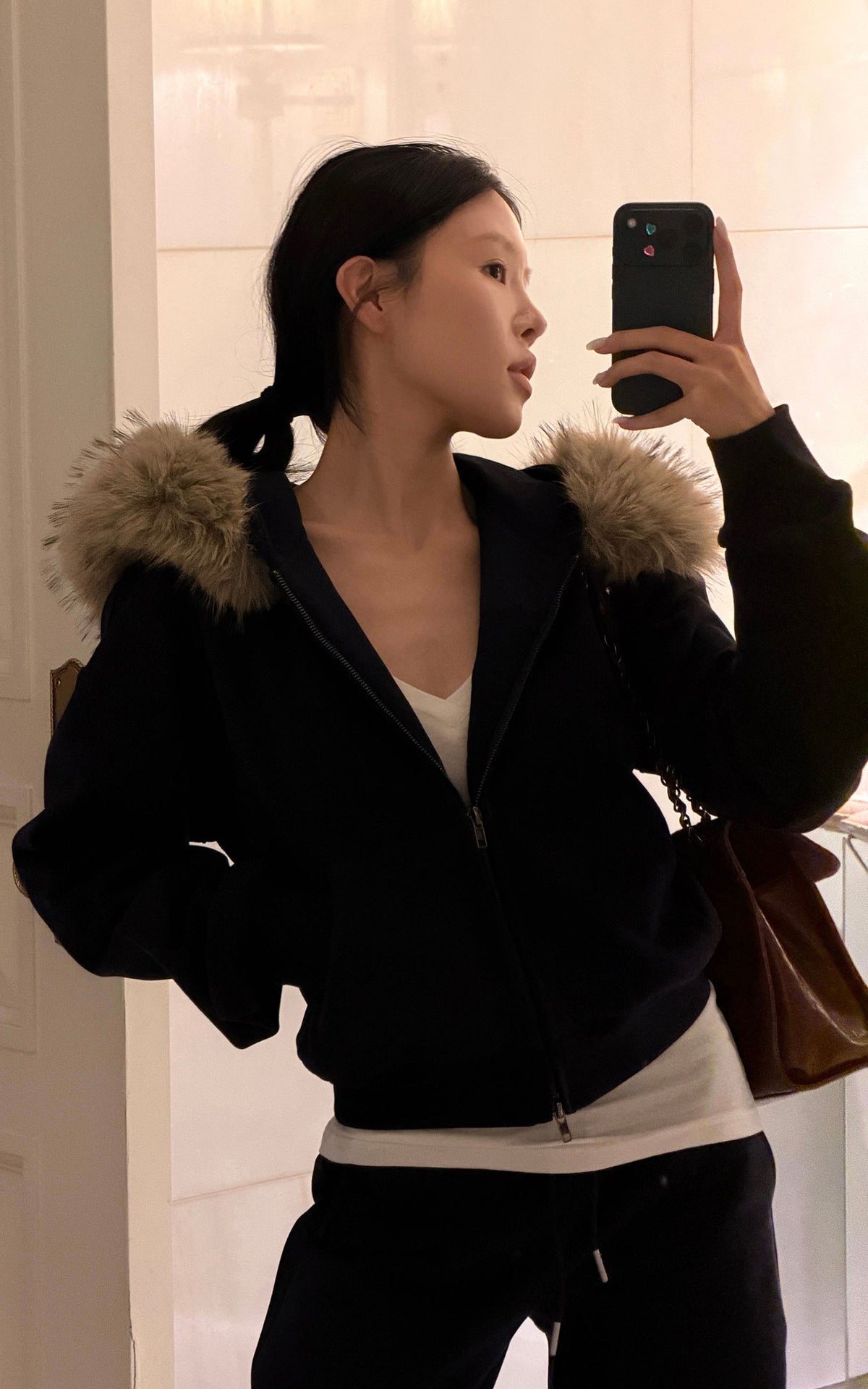Hydrae Plush-Trim Zip-Up Hoodie &amp; Wide-Leg Sweatpants Set