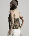 DOINDULGE Ruched Printed Cami Top