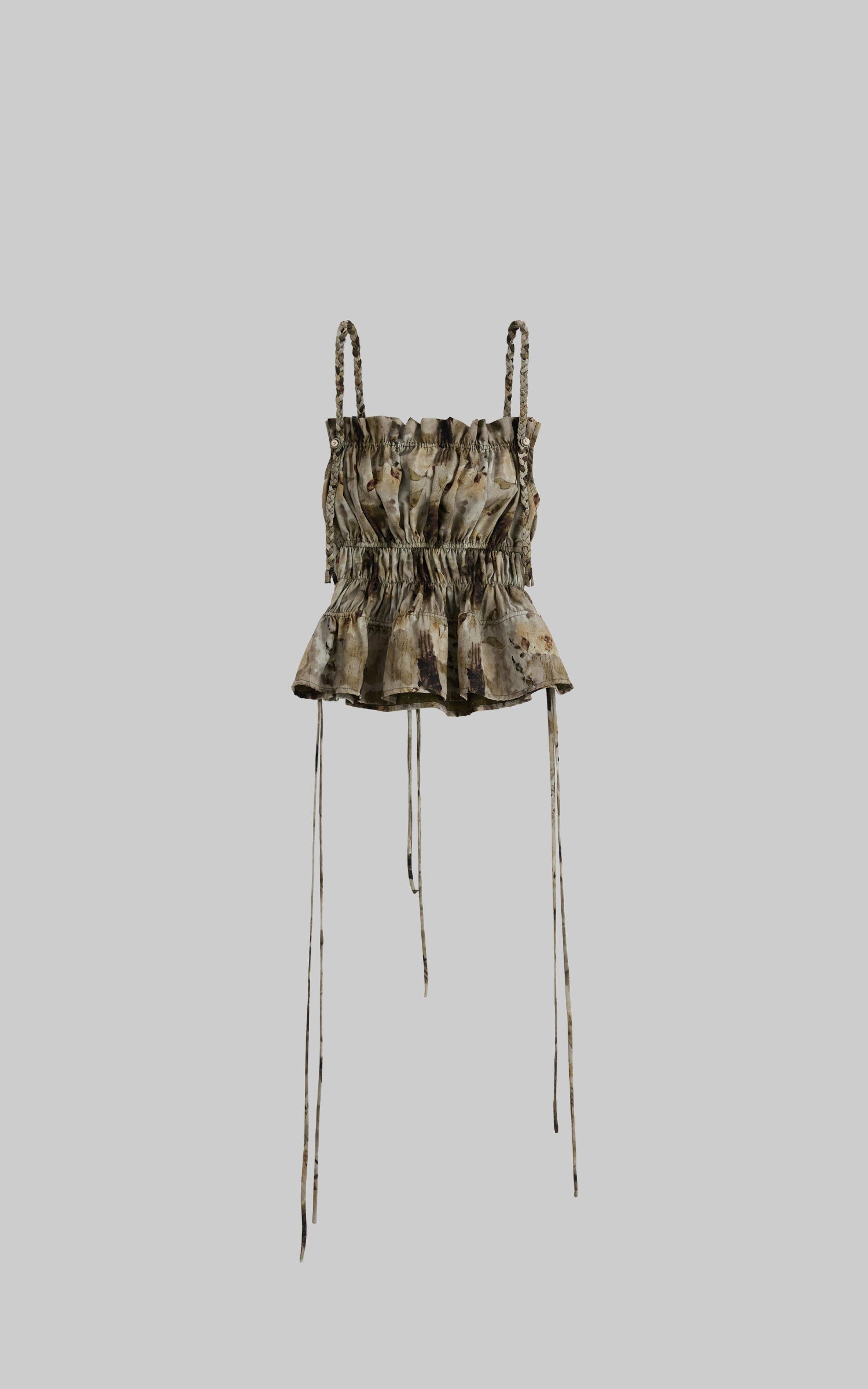 DOINDULGE Ruched Printed Cami Top