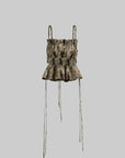 DOINDULGE Ruched Printed Cami Top
