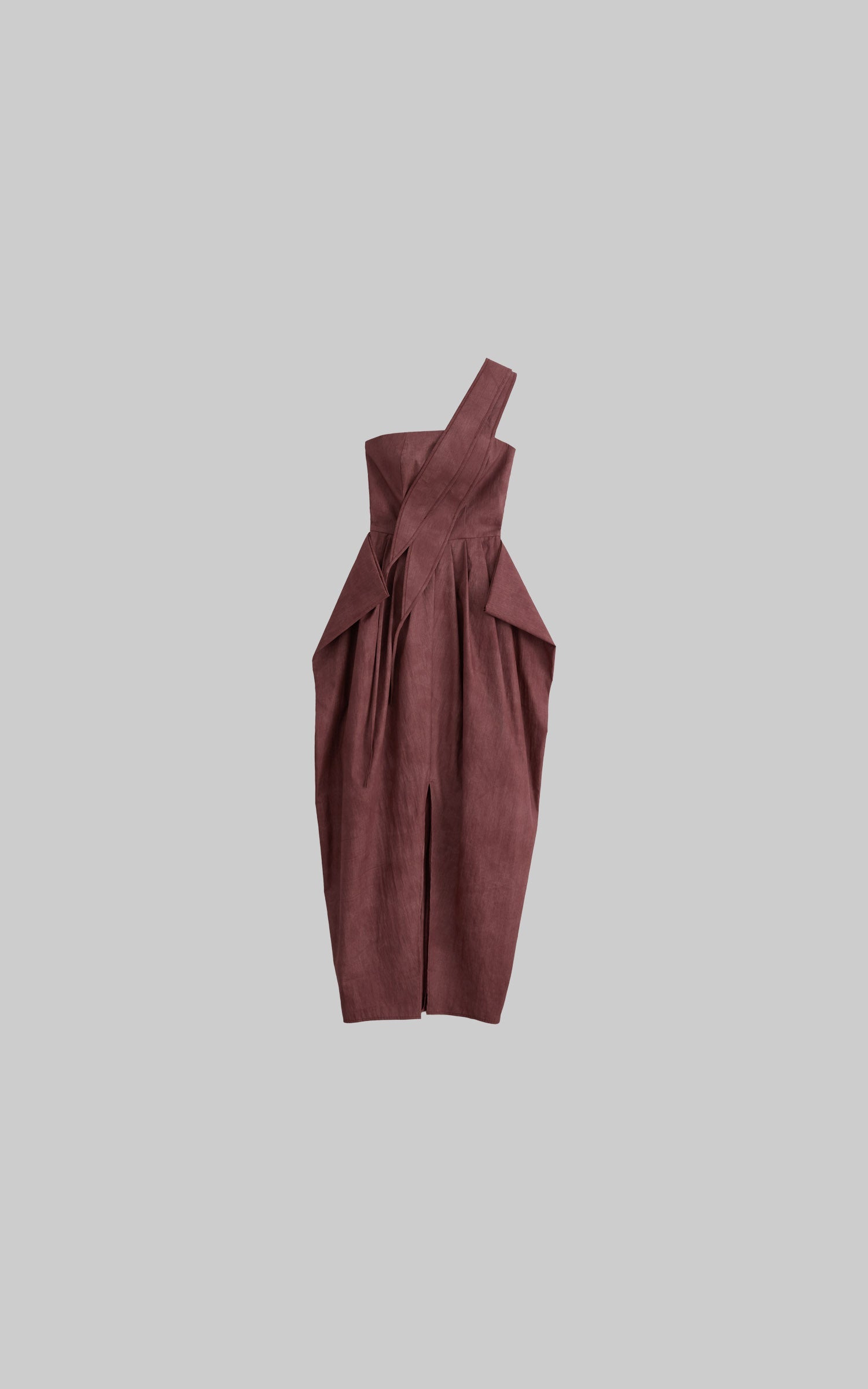 DOINDULGE One-Shoulder Pleated Maxi Dress