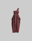 DOINDULGE One-Shoulder Pleated Maxi Dress