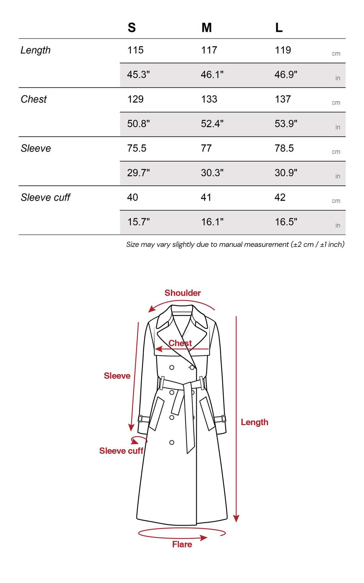 IAMXIAA Manteau long croisé à ceinture en mélange de laine