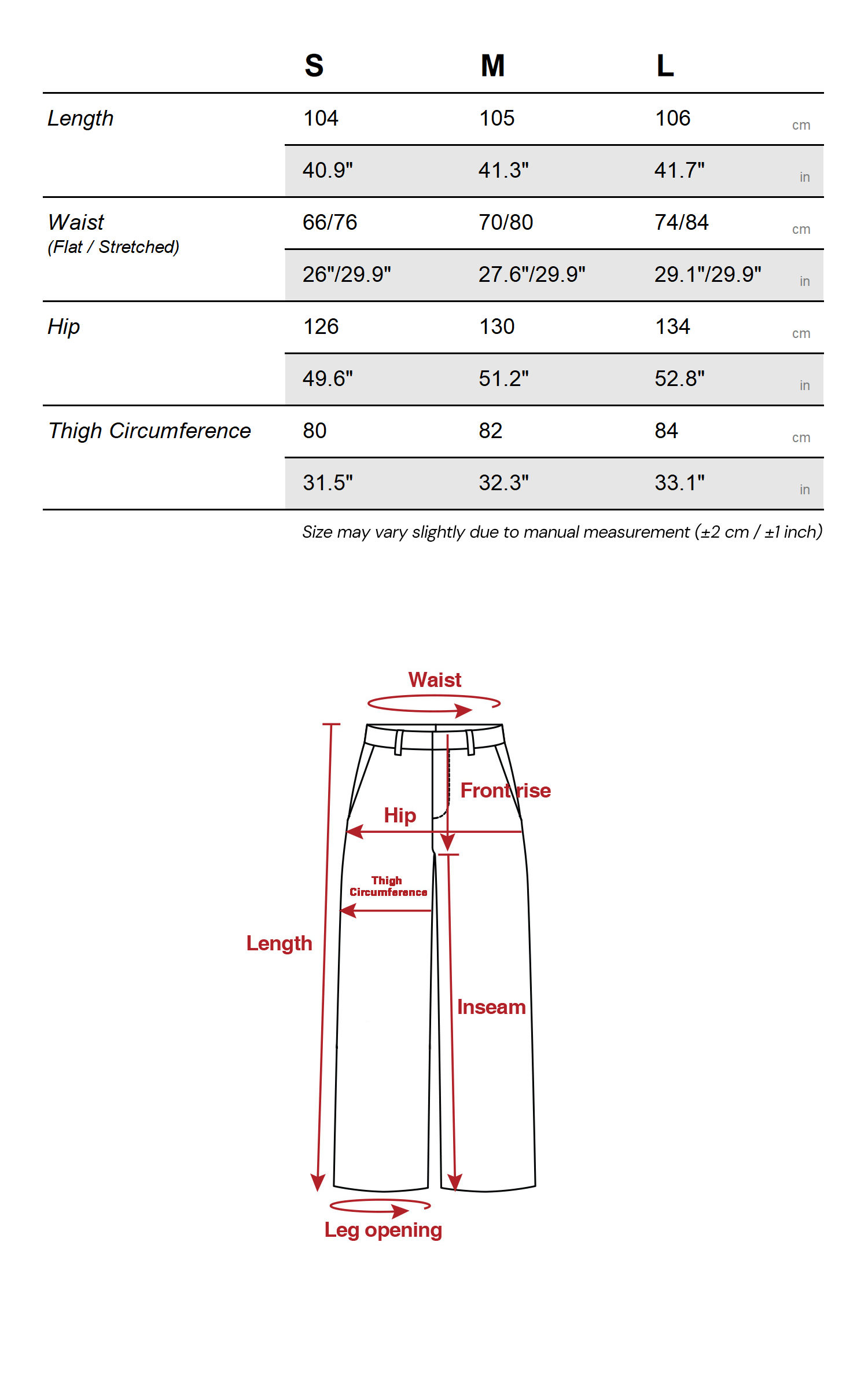 ROVENTE Pantalon cargo rouge à jambe large et cordon de serrage