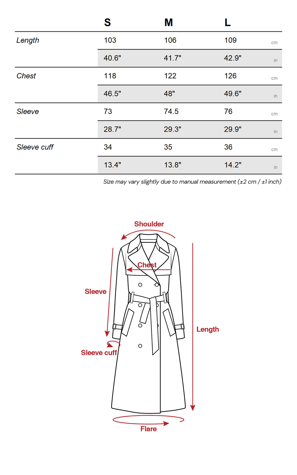 IAMXIAA Manteau trench en suédine drapé avec ceinture