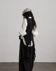 DOINDULGE Ruffled Tie Deconstructed Vest